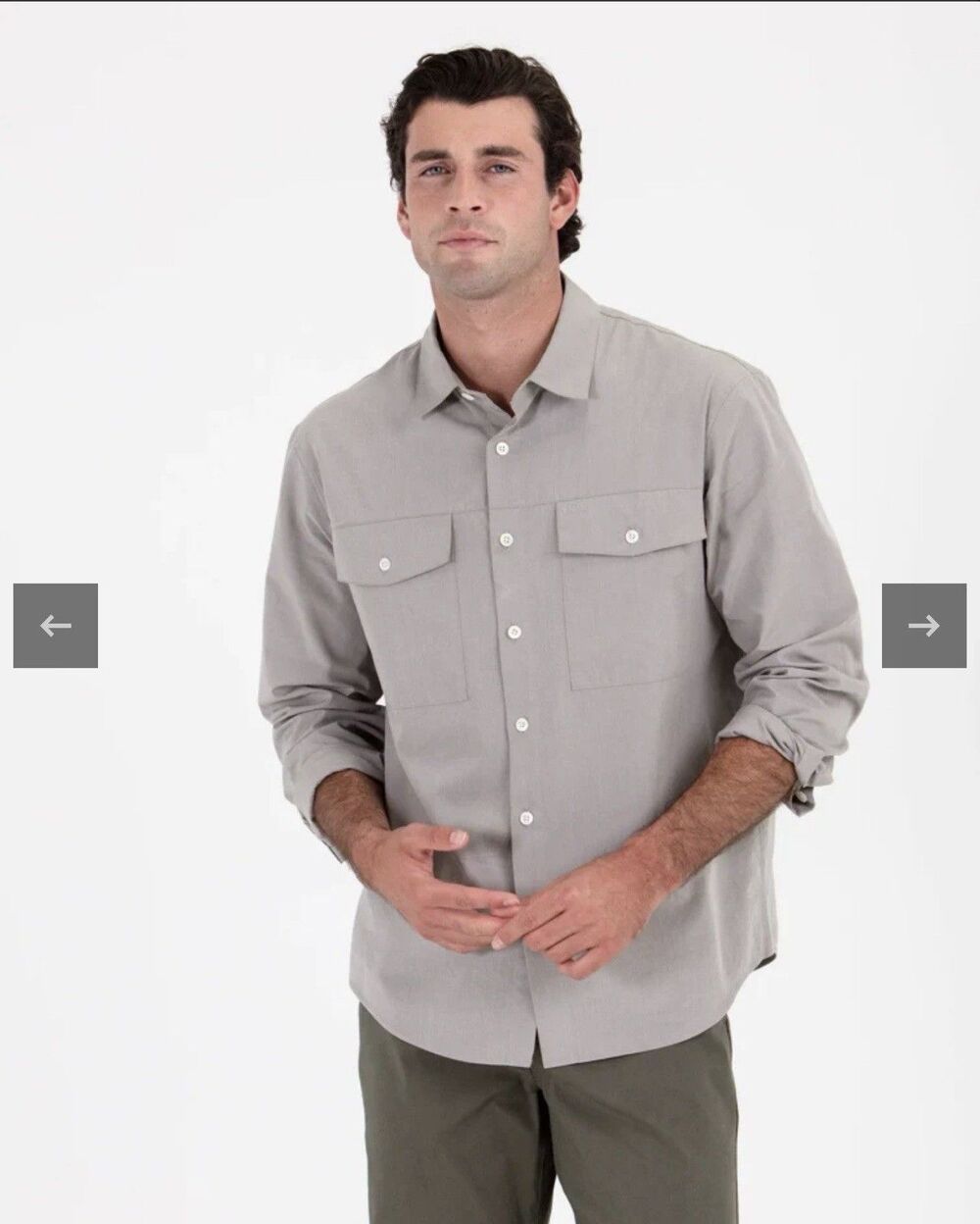 Tenore Men’s Utility Shirt Long Sleeve in Vetiver XL